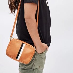 Claire V. Midi-sac Natural with stripes
